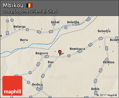 Shaded Relief Map of Mbikou