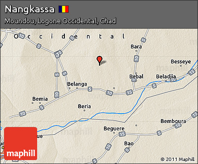 Shaded Relief Map of Nangkassa