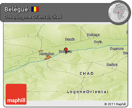 Physical Panoramic Map of Bélégué