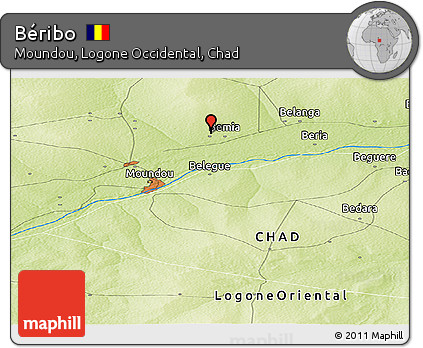 Physical Panoramic Map of Béribo