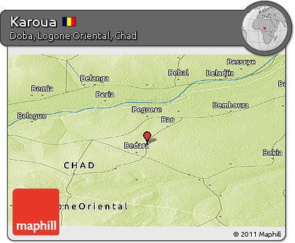 Physical Panoramic Map of Karoua