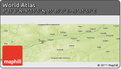 Physical Panoramic Map of the Area around 8° 33' 36" N, 16° 13' 30" E