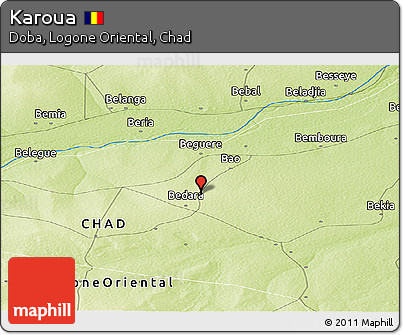 Physical Panoramic Map of Karoua