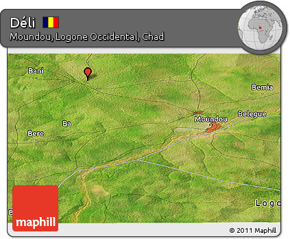 Satellite Panoramic Map of Déli