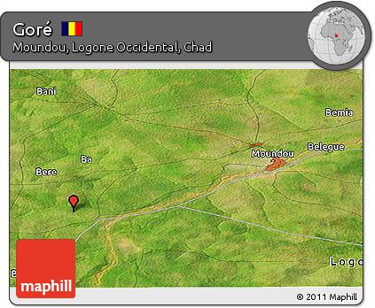 Satellite Panoramic Map of Goré