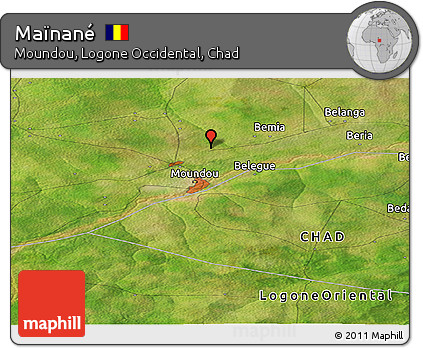 Satellite Panoramic Map of Maïnané