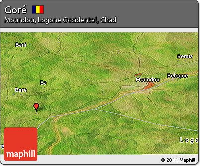 Satellite Panoramic Map of Goré