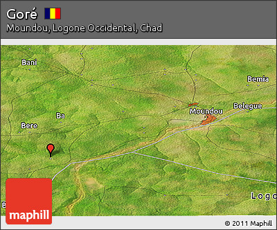 Satellite Panoramic Map of Goré