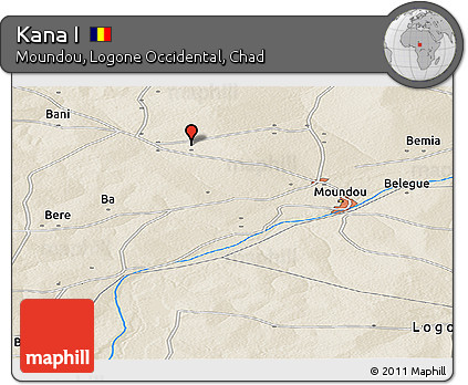 Shaded Relief Panoramic Map of Kana I