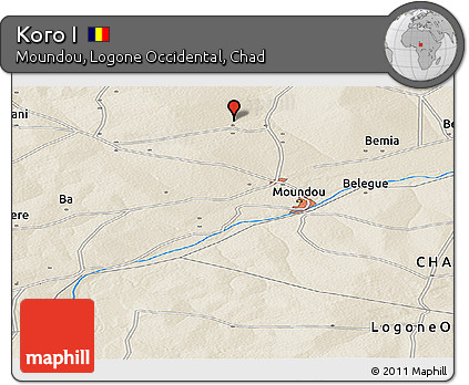 Shaded Relief Panoramic Map of Koro I