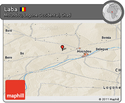 Shaded Relief Panoramic Map of Laba