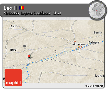 Shaded Relief Panoramic Map of Lao II