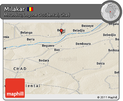 Shaded Relief Panoramic Map of Milakar