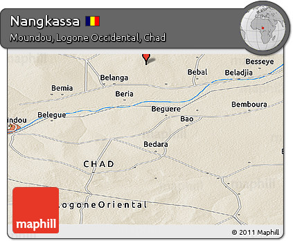 Shaded Relief Panoramic Map of Nangkassa