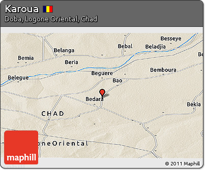 Shaded Relief Panoramic Map of Karoua