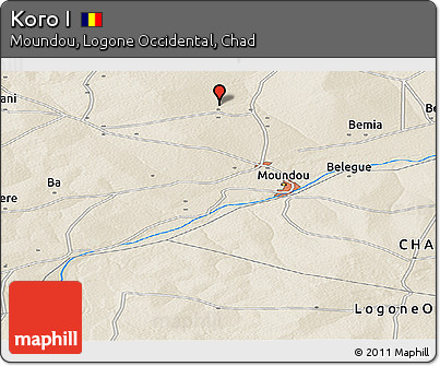 Shaded Relief Panoramic Map of Koro I