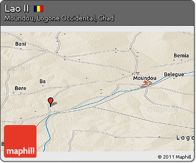 Shaded Relief Panoramic Map of Lao II