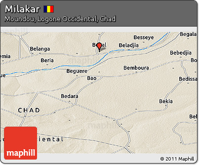 Shaded Relief Panoramic Map of Milakar