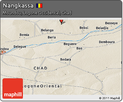 Shaded Relief Panoramic Map of Nangkassa