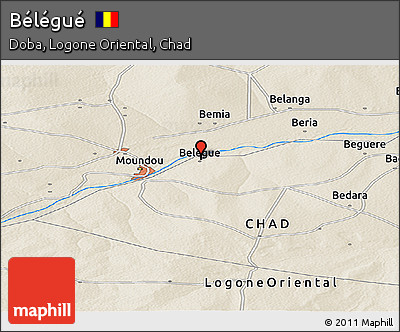 Shaded Relief Panoramic Map of Bélégué