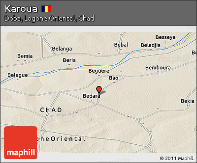Shaded Relief Panoramic Map of Karoua