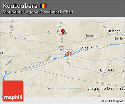 Shaded Relief Panoramic Map of Koutoubara