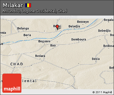 Shaded Relief Panoramic Map of Milakar