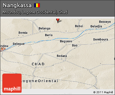 Shaded Relief Panoramic Map of Nangkassa
