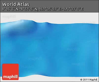 Physical 3D Map of the Area around 8° 33' 36" N, 170° 4' 29" E