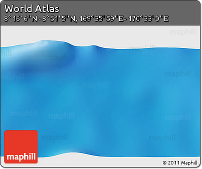 Physical 3D Map of the Area around 8° 33' 36" N, 170° 4' 29" E