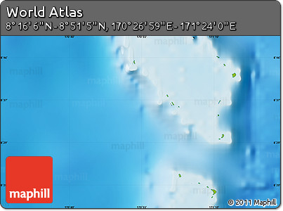 Physical Map of the Area around 8° 33' 36" N, 170° 55' 30" E