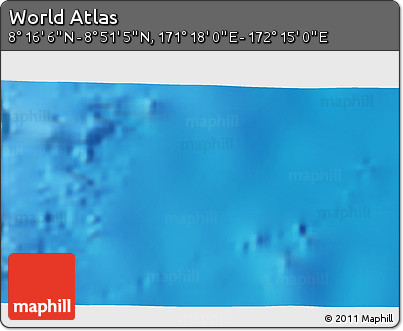 Physical 3D Map of the Area around 8° 33' 36" N, 171° 46' 30" E