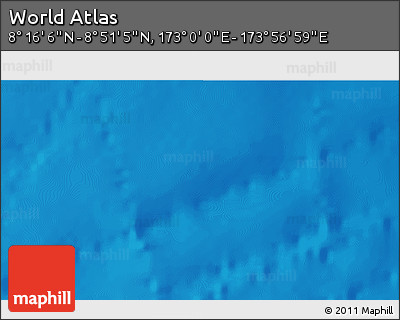 Physical 3D Map of the Area around 8° 33' 36" N, 173° 28' 29" E