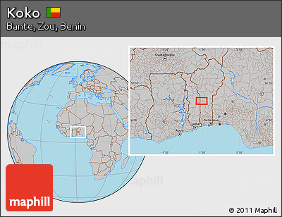 Gray Location Map of Koko