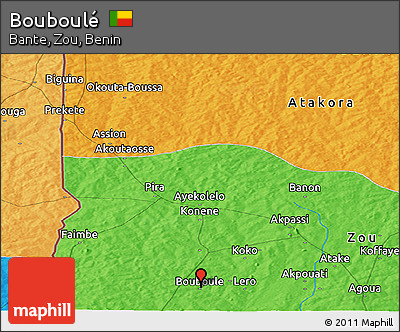 Political Panoramic Map of Bouboulé
