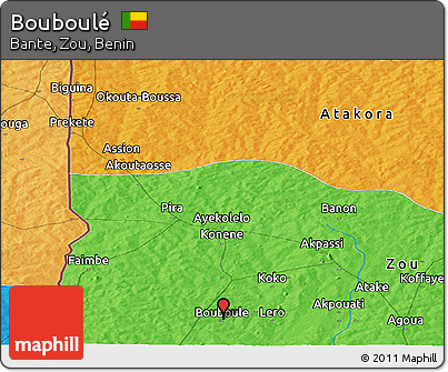 Political Panoramic Map of Bouboulé