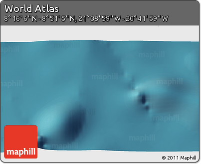 Satellite 3D Map of the Area around 8° 33' 36" N, 21° 10' 29" W