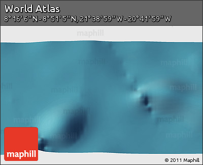 Satellite 3D Map of the Area around 8° 33' 36" N, 21° 10' 29" W