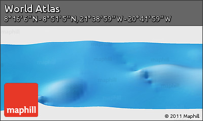 Physical Panoramic Map of the Area around 8° 33' 36" N, 21° 10' 29" W