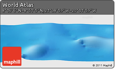 Physical Panoramic Map of the Area around 8° 33' 36" N, 21° 10' 29" W