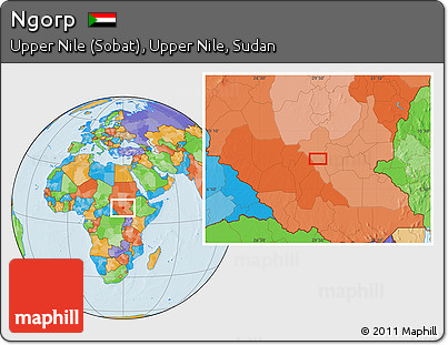 Political Location Map of Ngorp