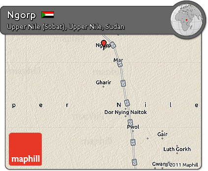 Shaded Relief Map of Ngorp