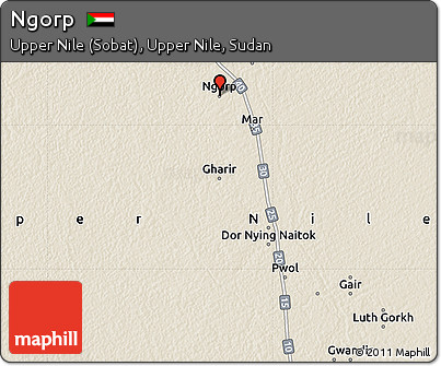 Shaded Relief Map of Ngorp