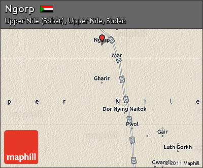 Shaded Relief Map of Ngorp