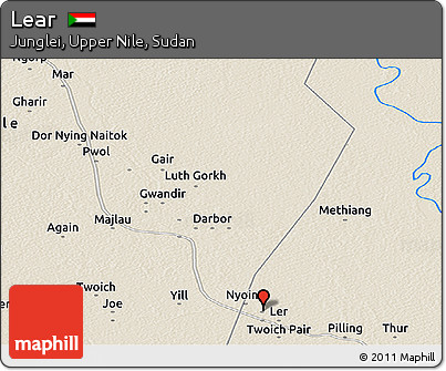 Shaded Relief Panoramic Map of Lear