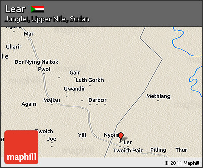 Shaded Relief Panoramic Map of Lear