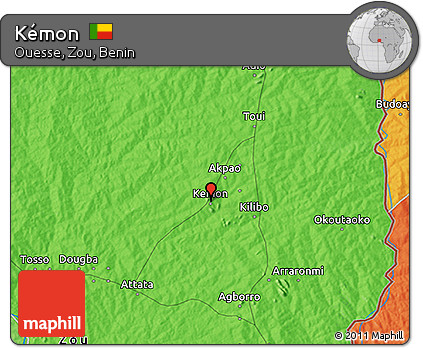Political 3D Map of Kémon