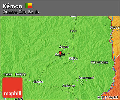 Political 3D Map of Kémon