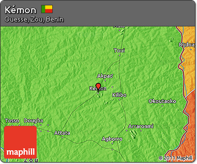 Political 3D Map of Kémon
