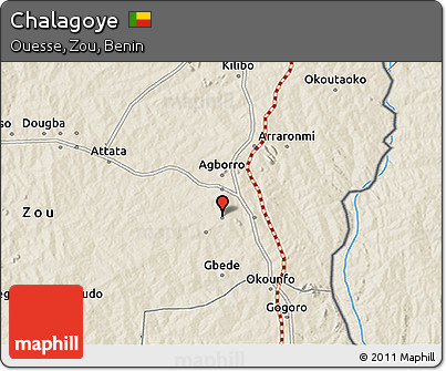 Shaded Relief 3D Map of Chalagoye